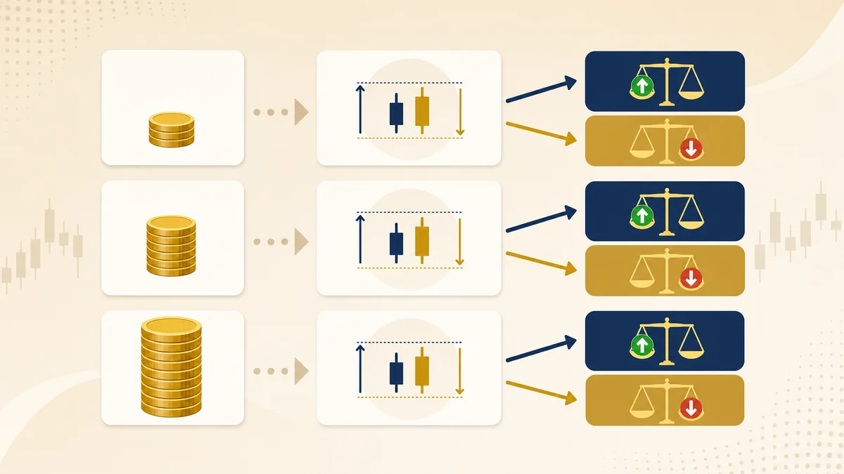 通貨数量とpipsと損益の関係を示す図解