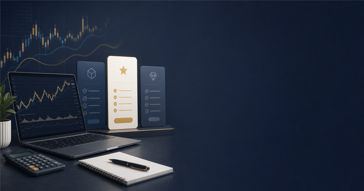 Forex Tester Onlineの料金プランをイメージした落ち着いたデスク画像